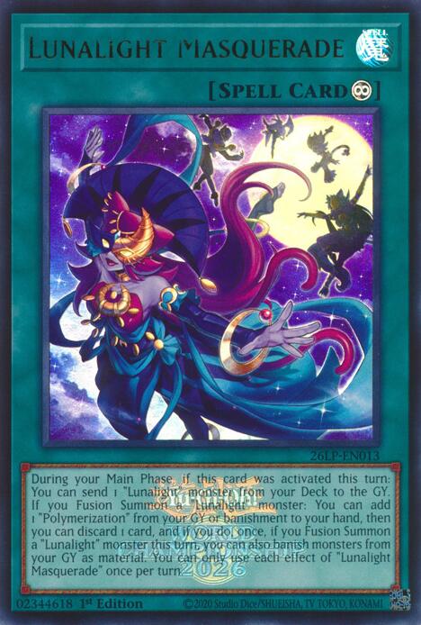 Lunalight Masquerade (Emblazoned) 26LP-EN013 card from Limited Pack World Championship 2026