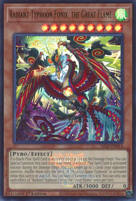 Radiant Typhoon Fonix, the Great Flame (Emblazoned) 26LP-EN014 card from Limited Pack World Championship 2026
