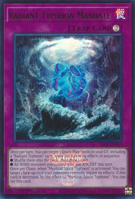 Radiant Typhoon Mandate (Emblazoned) 26LP-EN015 card from Limited Pack World Championship 2026