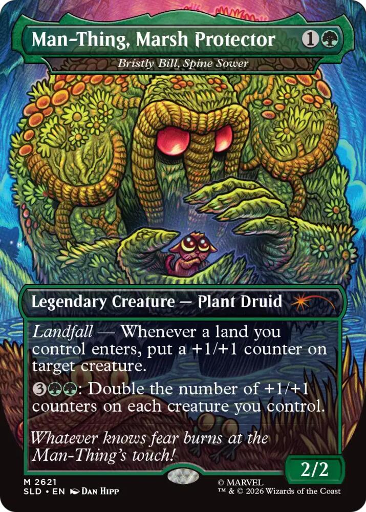 Man-Thing, Marsh Protector - Bristly Bill, Spine Sower 2621 card from Secret Lair Drop Series