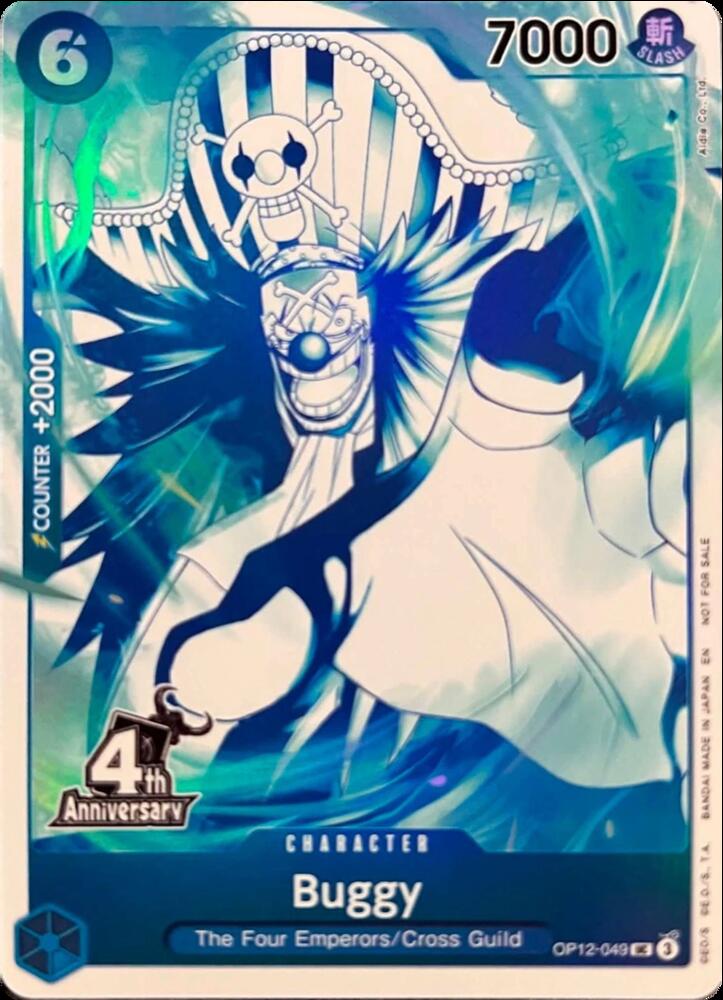 Buggy (4th Anniversary Treasure Campaign Pack) OP12-049 card from One Piece Promotion Cards