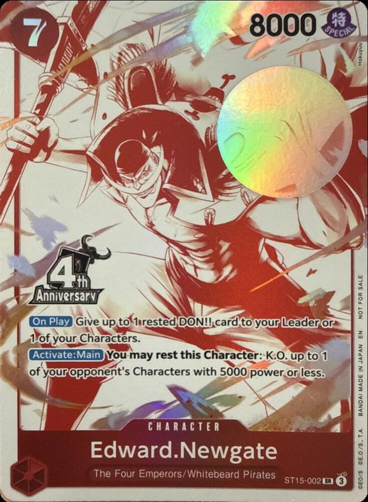 Edward.Newgate (4th Anniversary Treasure Campaign Pack) ST15-002 card from One Piece Promotion Cards
