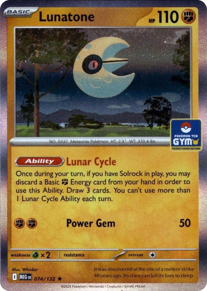 Lunatone (GYM) 074/132 card from Southeast Asia Exclusives