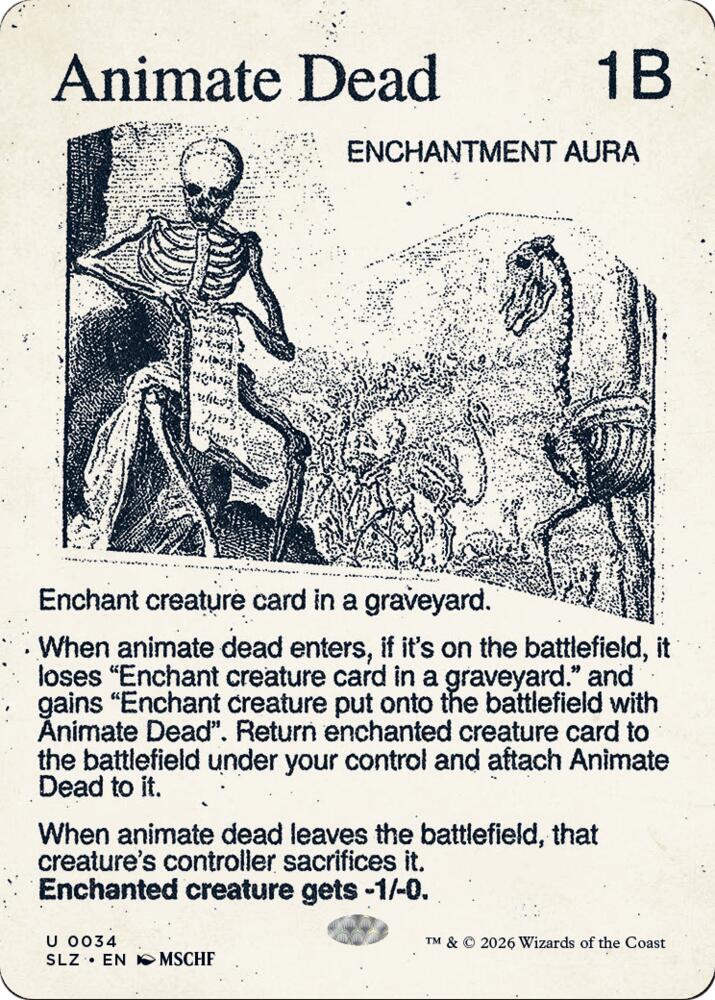 Animate Dead 34 card from Secret Lair x MSCHF: The Zeta Set