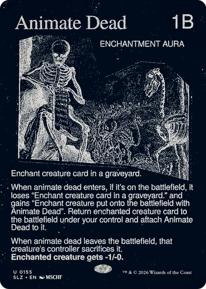 Animate Dead 155 card from Secret Lair x MSCHF: The Zeta Set