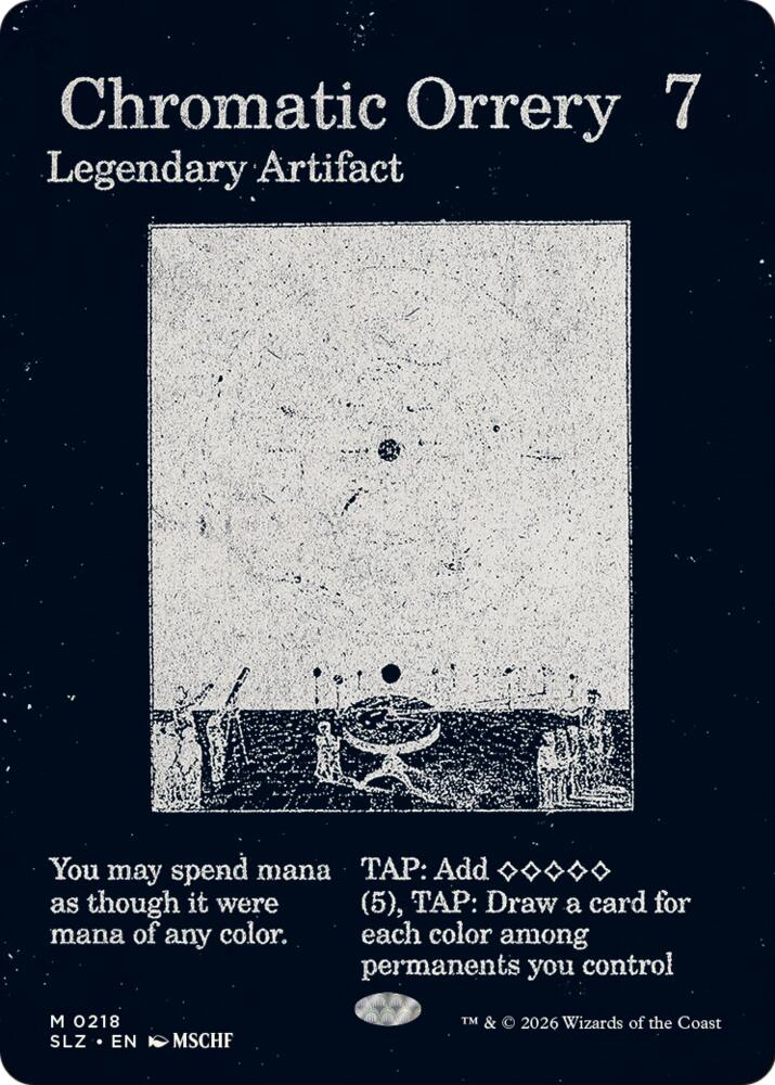Chromatic Orrery 218 card from Secret Lair x MSCHF: The Zeta Set