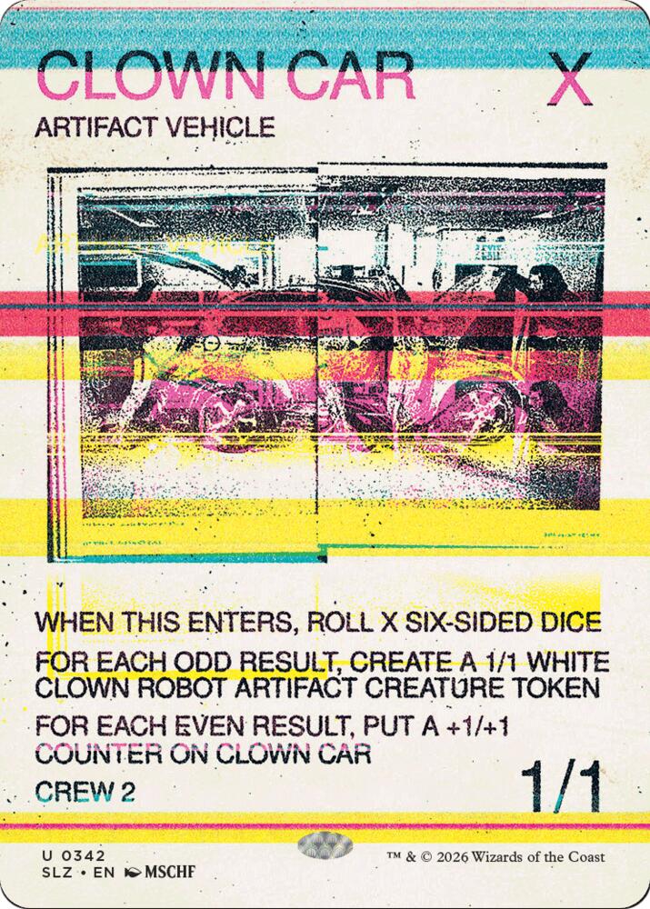 Clown Car 342 card from Secret Lair x MSCHF: The Zeta Set