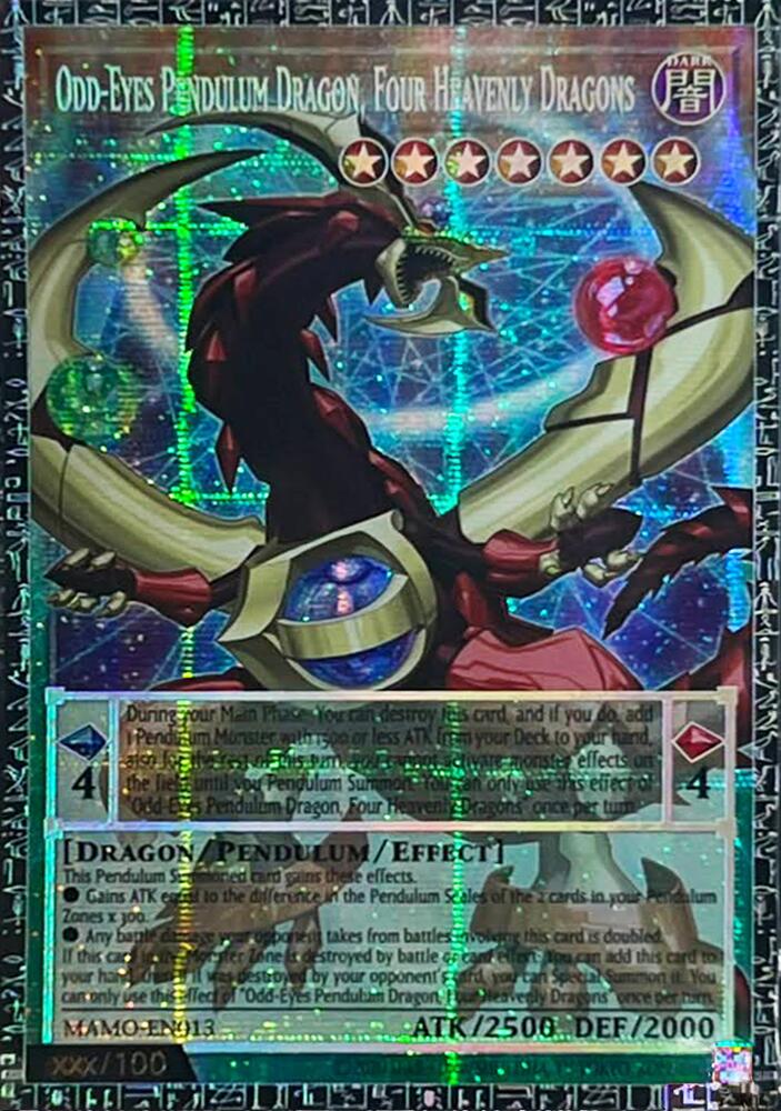 Odd-Eyes Pendulum Dragon, Four Heavenly Dragons (GMR) MAMO-EN013 card from Magnificent Monsters