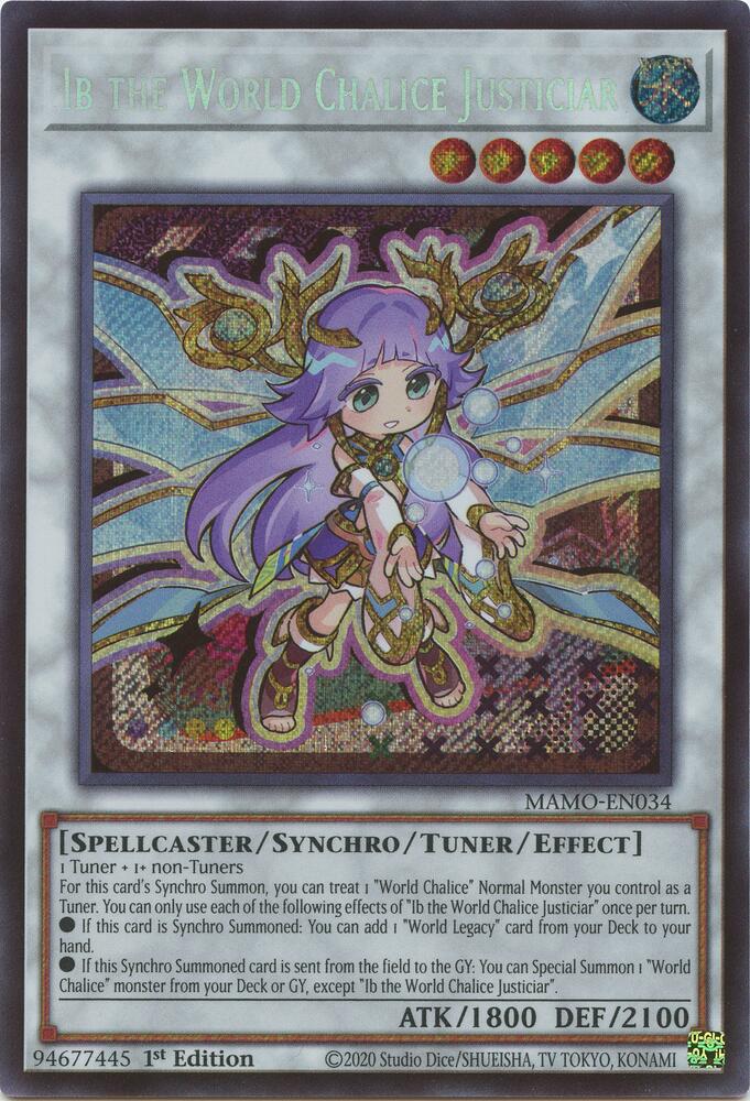 Ib the World Chalice Justiciar (Secret Rare) MAMO-EN034 card from Magnificent Monsters