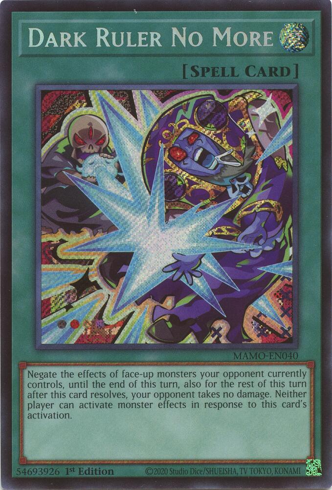 Dark Ruler No More (Secret Rare) MAMO-EN040 card from Magnificent Monsters
