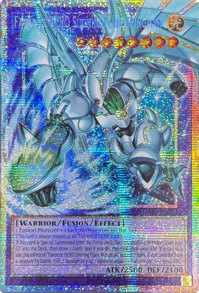 Favorite HERO Shining Flare Wingman (Starlight Rare) (Extended Art) MAMO-EN004 card from Magnificent Monsters