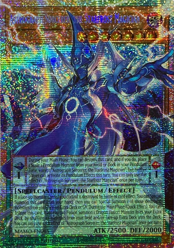 Astrograph Sorcerer, the Starfrost Magician (Starlight Rare) (Extended Art) MAMO-EN015 card from Magnificent Monsters