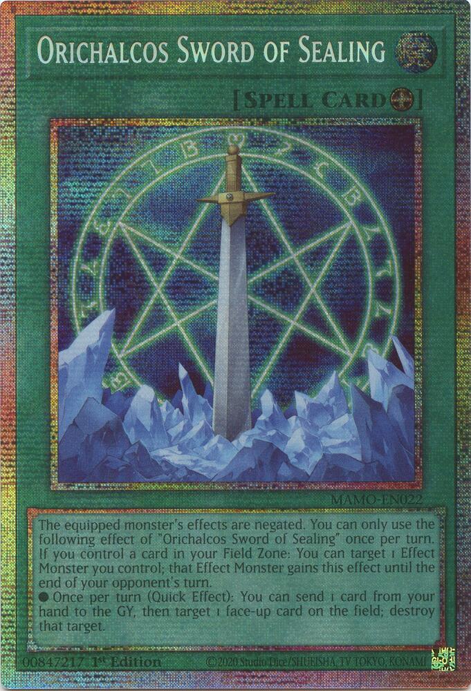 Orichalcos Sword of Sealing (Starlight Rare) MAMO-EN022 card from Magnificent Monsters