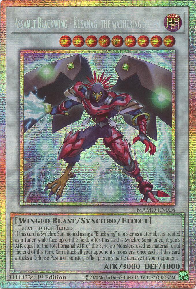 Assault Blackwing - Kusanagi the Gathering Storm (Starlight Rare) MAMO-EN026 card from Magnificent Monsters