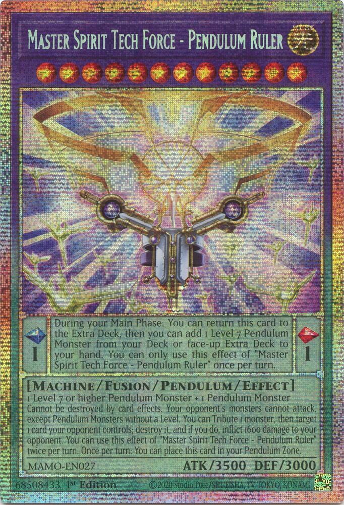 Master Spirit Tech Force - Pendulum Ruler (Starlight Rare) MAMO-EN027 card from Magnificent Monsters