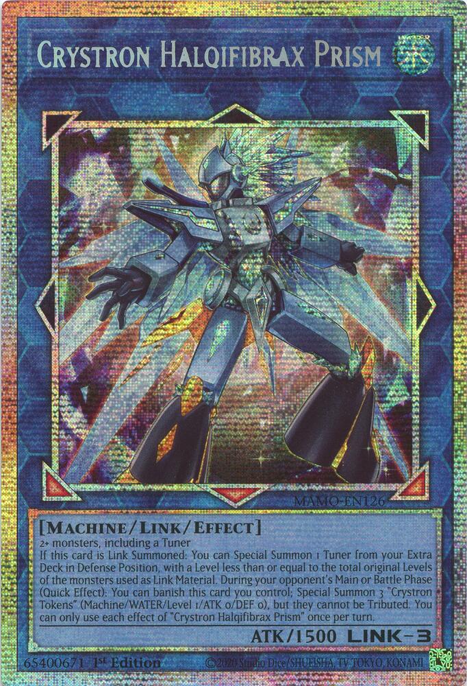 Crystron Halqifibrax Prism (Starlight Rare) MAMO-EN126 card from Magnificent Monsters