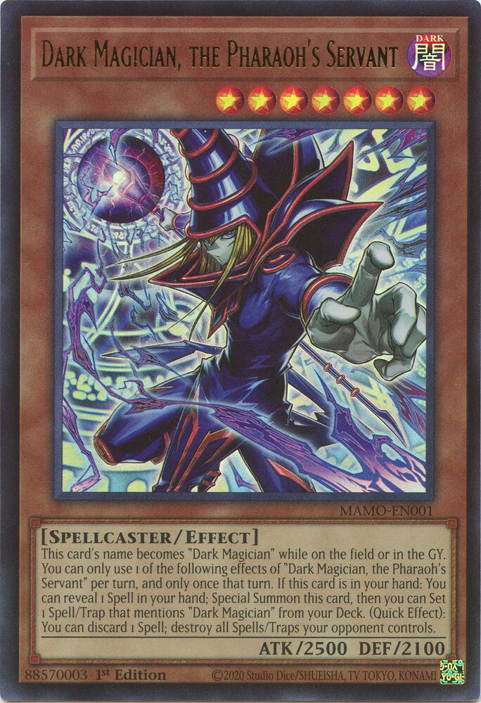 Dark Magician, the Pharaoh's Servant MAMO-EN001 card from Magnificent Monsters