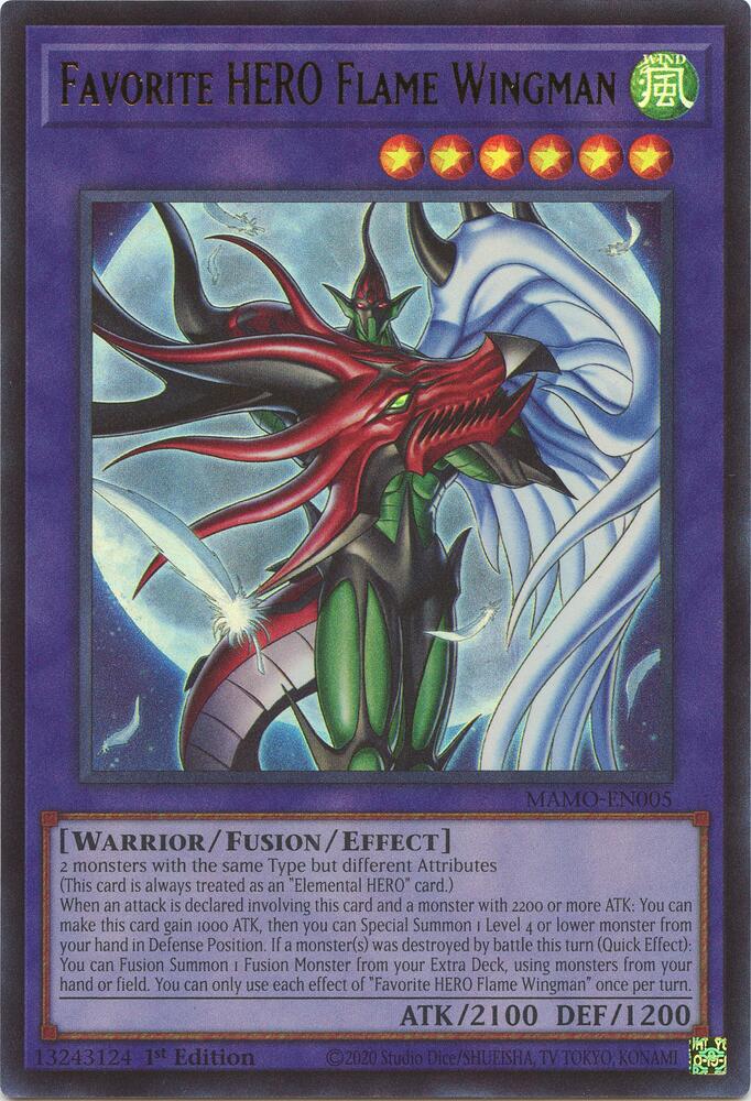 Favorite HERO Flame Wingman MAMO-EN005 card from Magnificent Monsters