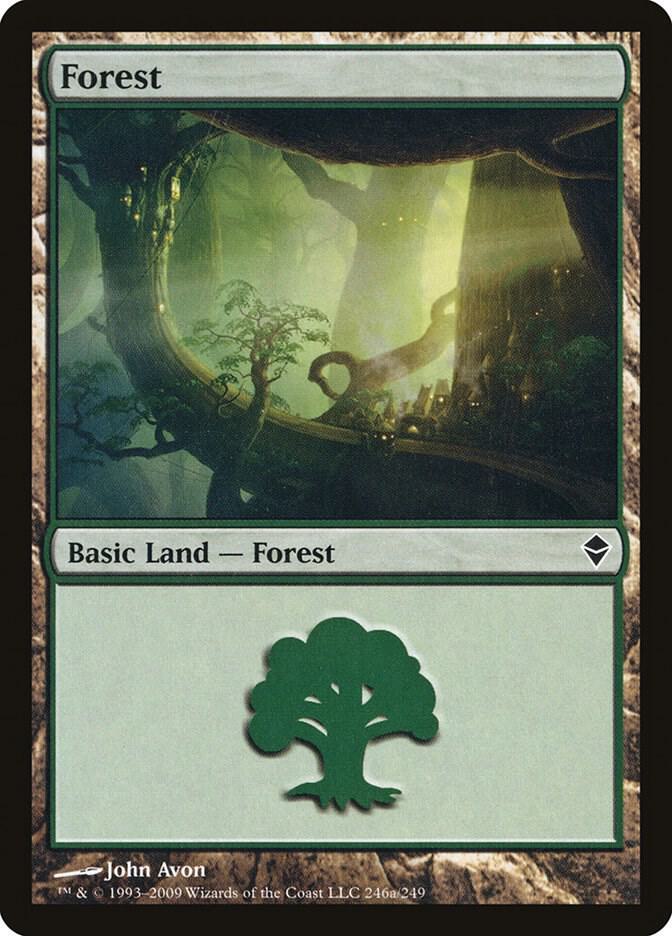 Forest 246a card from Zendikar