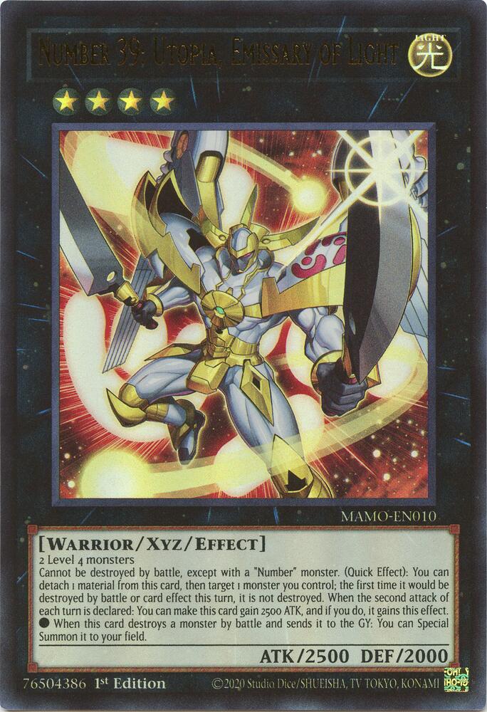 Number 39: Utopia, Emissary of Light MAMO-EN010 card from Magnificent Monsters