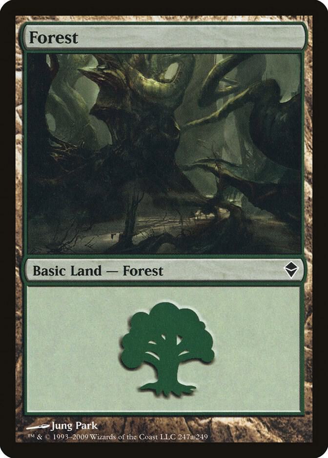 Forest 247a card from Zendikar