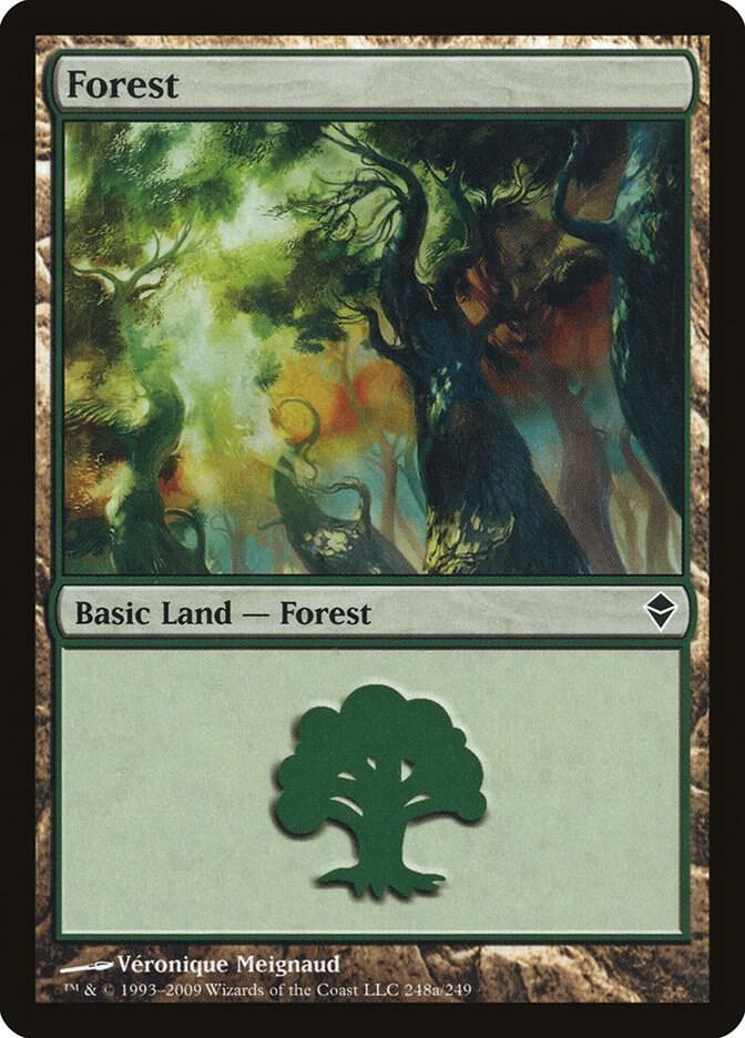 Forest 248a card from Zendikar