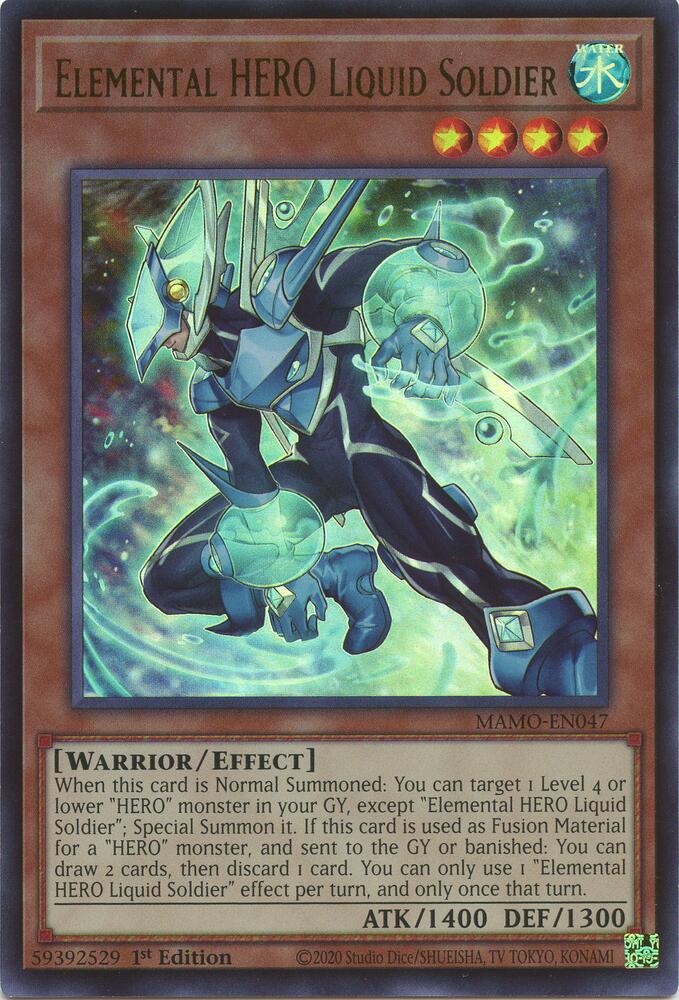 Elemental HERO Liquid Soldier MAMO-EN047 card from Magnificent Monsters