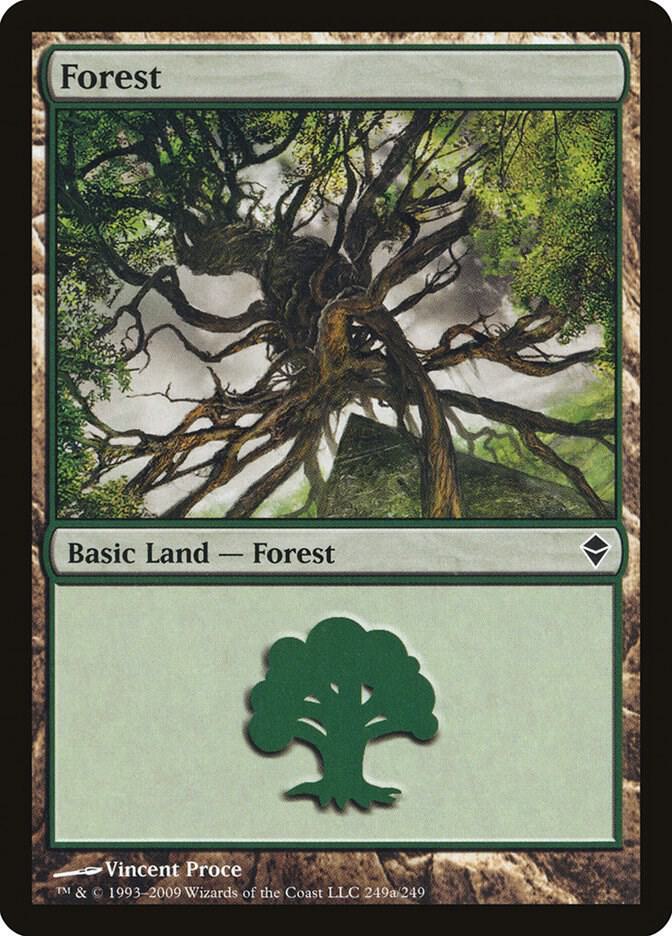 Forest 249a card from Zendikar