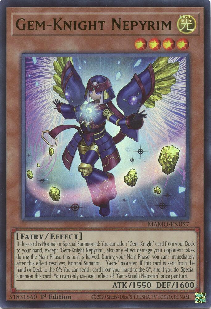 Gem-Knight Nepyrim MAMO-EN057 card from Magnificent Monsters