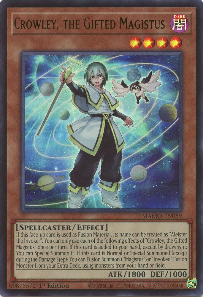 Crowley, the Gifted Magistus MAMO-EN059 card from Magnificent Monsters