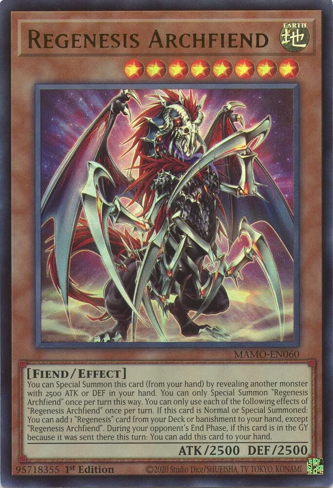 Regenesis Archfiend MAMO-EN060 card from Magnificent Monsters
