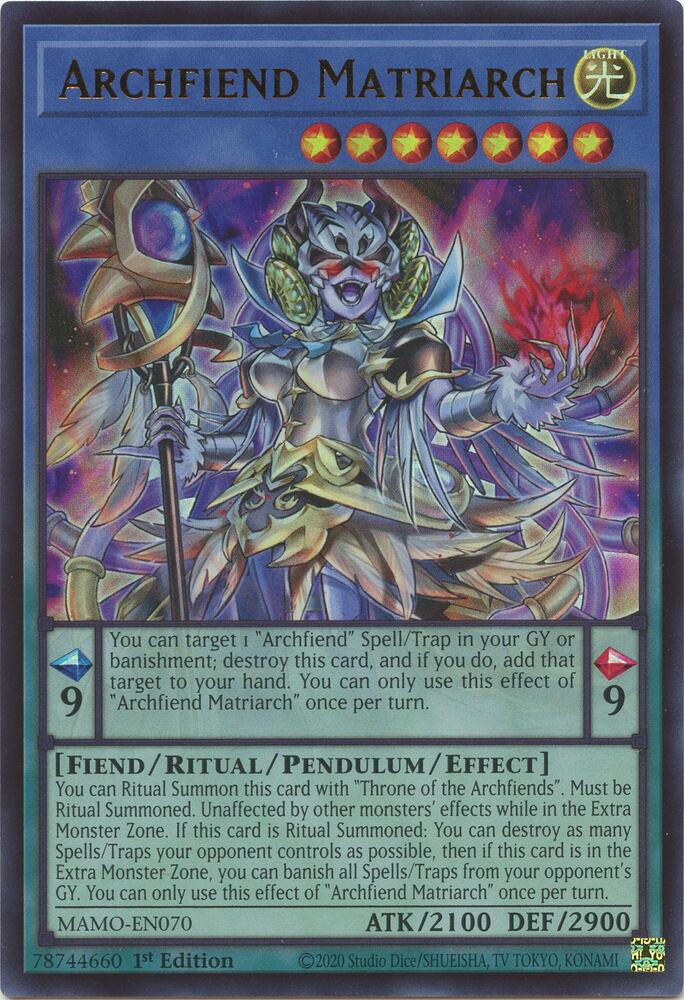 Archfiend Matriarch MAMO-EN070 card from Magnificent Monsters