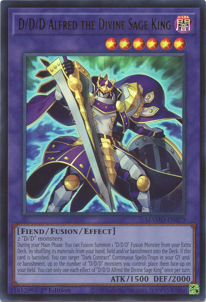 D/D/D Alfred the Divine Sage King MAMO-EN079 card from Magnificent Monsters