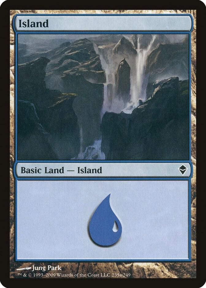 Island 235a card from Zendikar