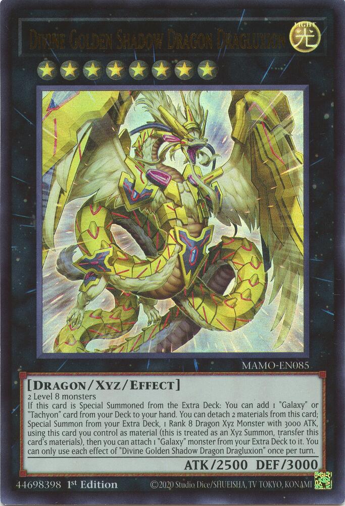 Divine Golden Shadow Dragon Dragluxion MAMO-EN085 card from Magnificent Monsters