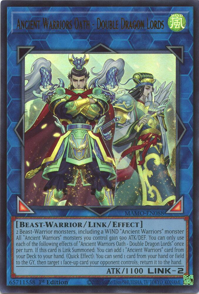 Ancient Warriors Oath - Double Dragon Lords MAMO-EN088 card from Magnificent Monsters
