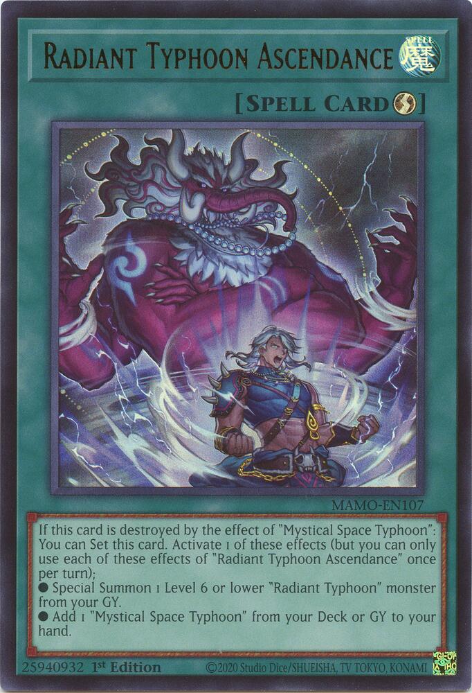 Radiant Typhoon Ascendance MAMO-EN107 card from Magnificent Monsters