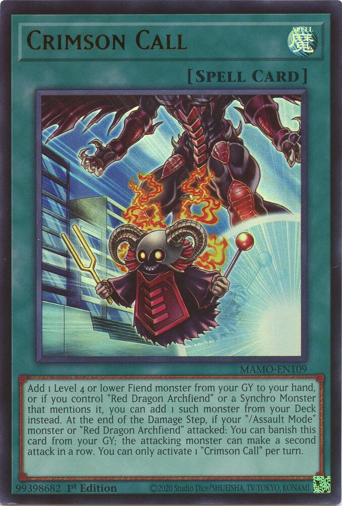 Crimson Call MAMO-EN109 card from Magnificent Monsters