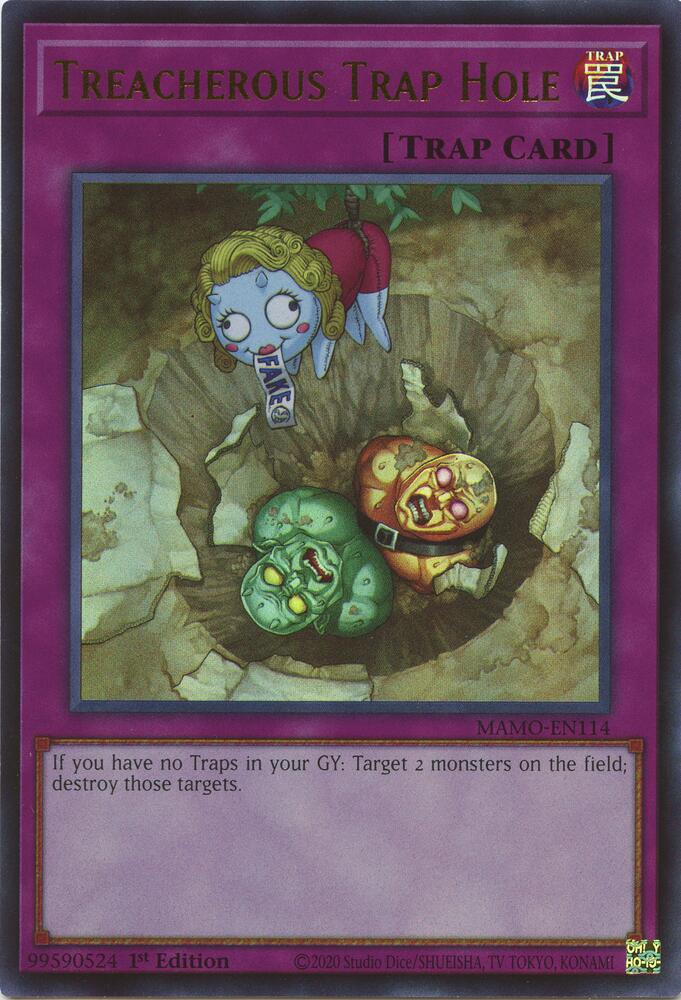 Treacherous Trap Hole MAMO-EN114 card from Magnificent Monsters