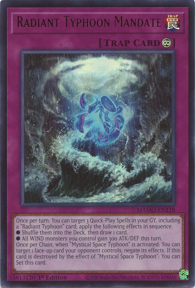 Radiant Typhoon Mandate MAMO-EN118 card from Magnificent Monsters