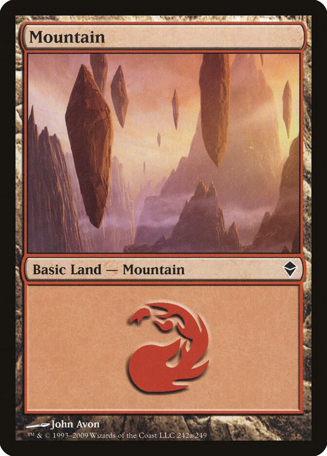 Mountain 242a card from Zendikar