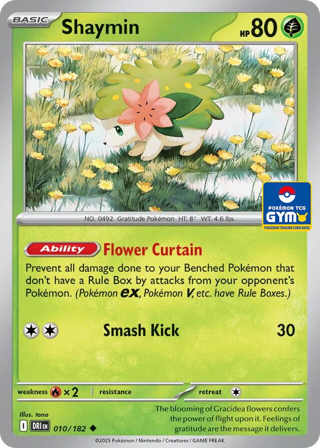 Shaymin (GYM) 010/182 card from Southeast Asia Exclusives