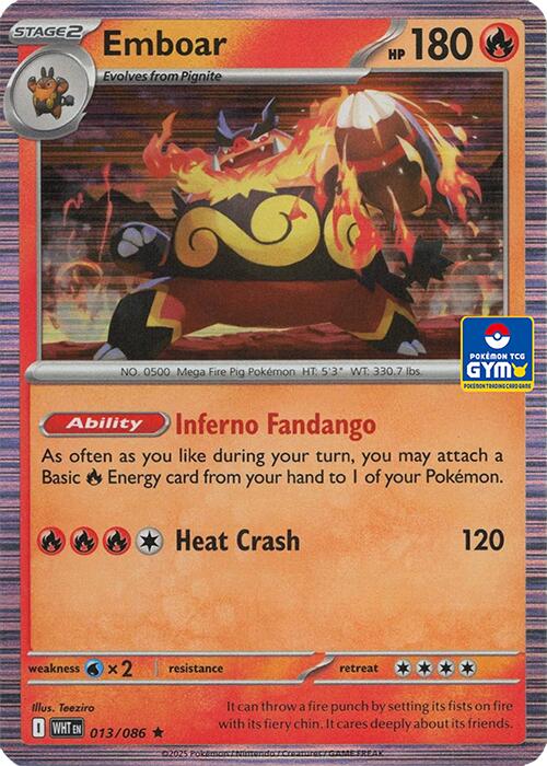 Emboar (GYM) 013/086 card from Southeast Asia Exclusives