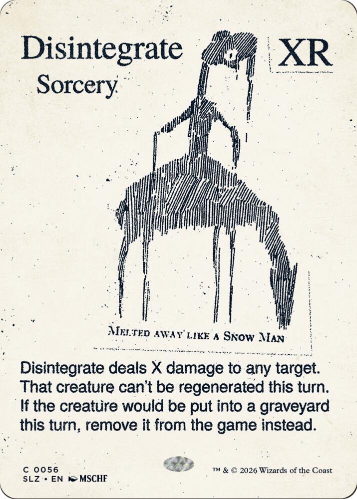 Disintegrate 56 card from Secret Lair x MSCHF: The Zeta Set