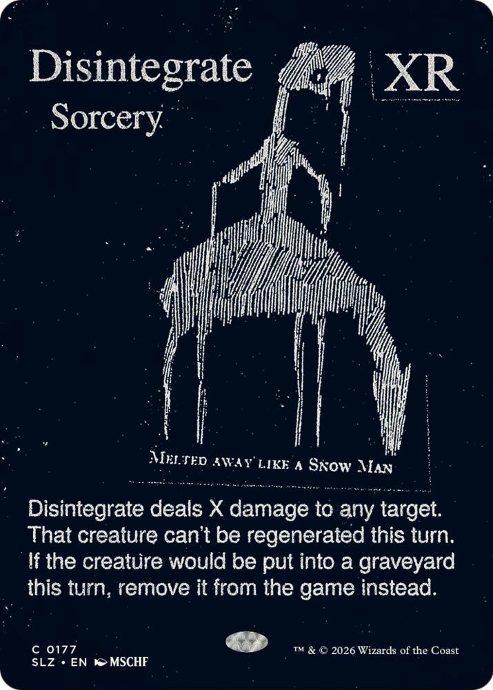 Disintegrate 177 card from Secret Lair x MSCHF: The Zeta Set