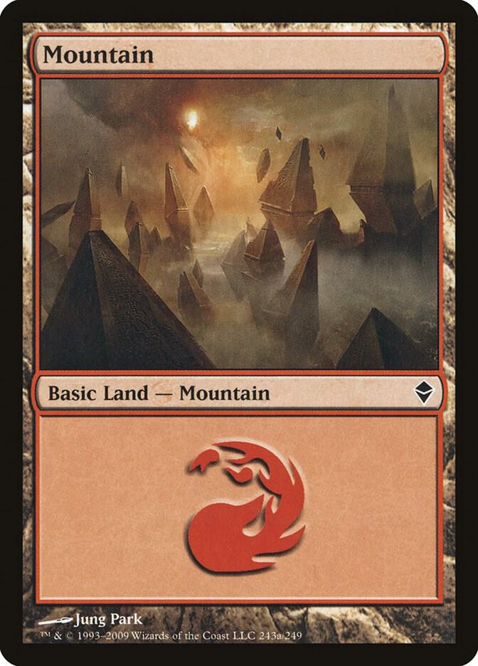 Mountain 243a card from Zendikar