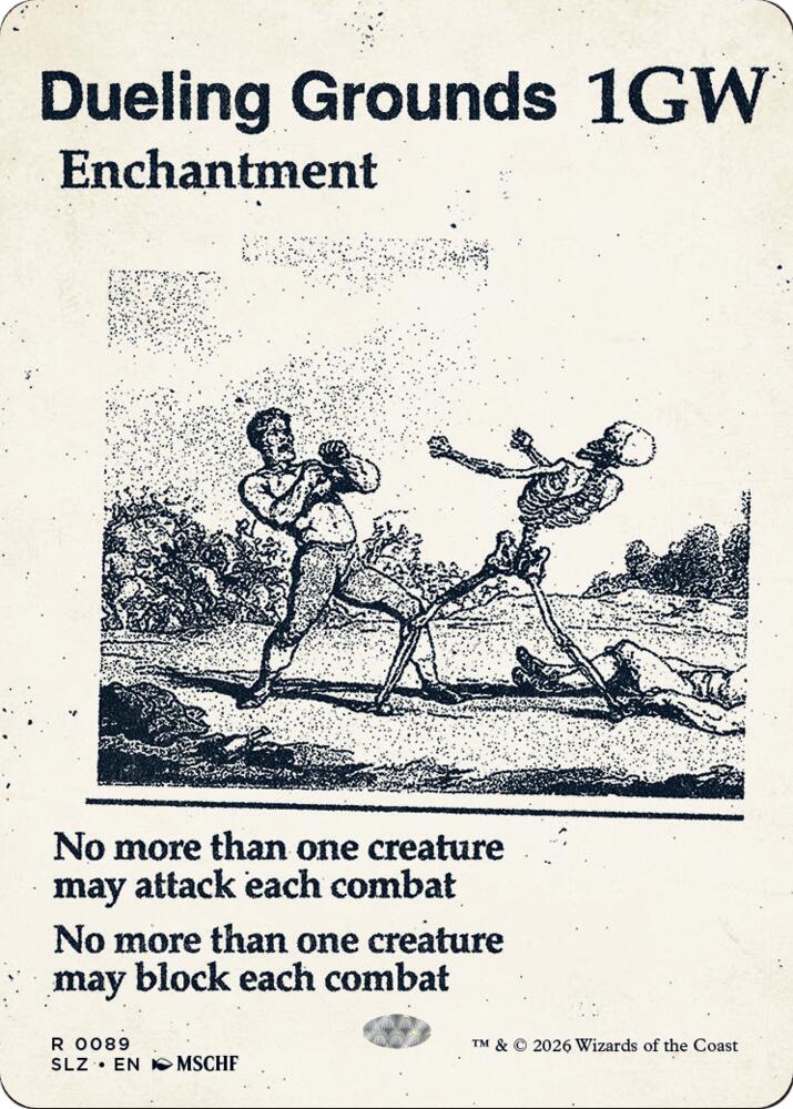 Dueling Grounds 89 card from Secret Lair x MSCHF: The Zeta Set