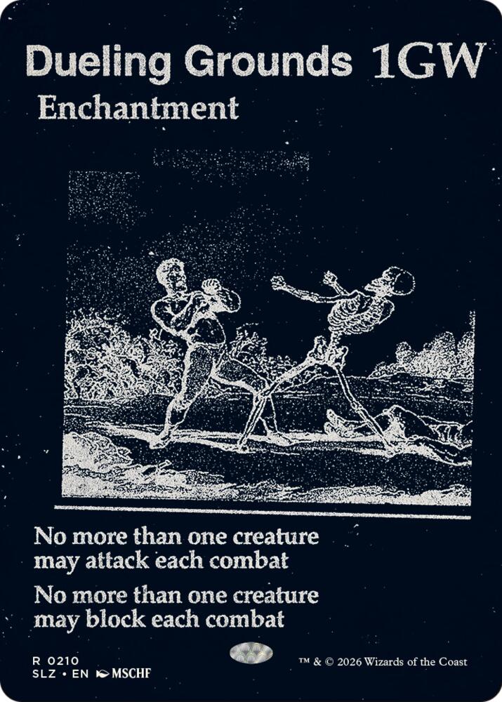 Dueling Grounds 210 card from Secret Lair x MSCHF: The Zeta Set