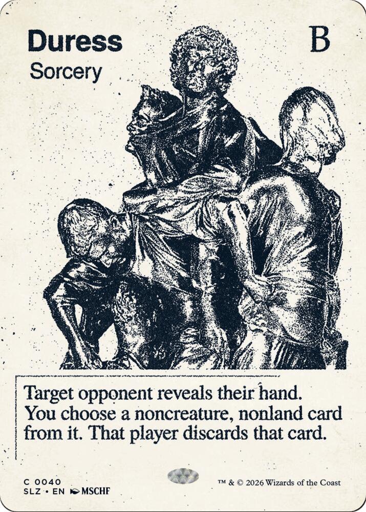 Duress 40 card from Secret Lair x MSCHF: The Zeta Set