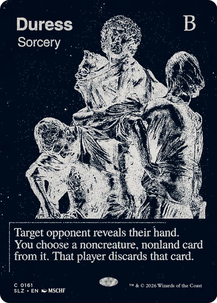Duress 161 card from Secret Lair x MSCHF: The Zeta Set